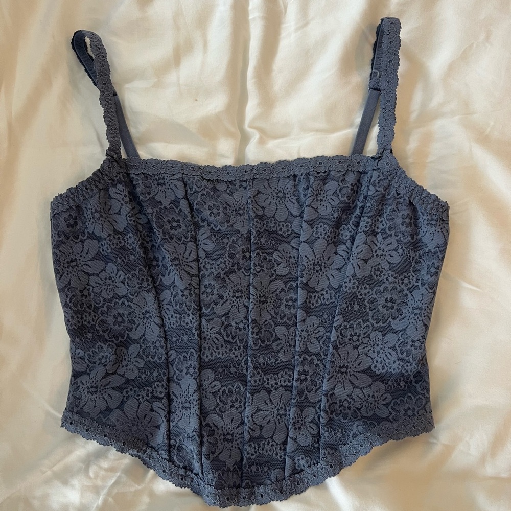 Victoria's Secret PINK Lace Bralette in Dusty Blue
